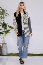 Cargar imagen en el visor de la galería, Celeste Striped Button Up Dropped Shoulder Shacket
