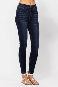 Judy Blue Hand Sanded Dark Blue Denim Skinny Jeans