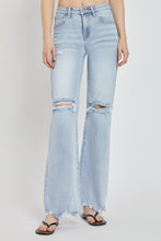 Load image into Gallery viewer, Risen Distressed Blue Denim Wide Leg Jeans
