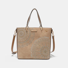 Load image into Gallery viewer, Nicole Lee USA Metallic Stitching Embroidery Inlaid Rhinestone Tote Bag
