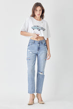 Load image into Gallery viewer, RISEN Distressed Slim Cropped Blue Denim Jeans
