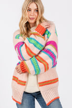 Carregar imagem no visualizador da galeria, SAGE + FIG Rainbow Striped Open Front Knit Cardigan
