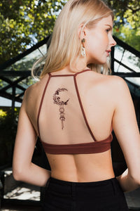 Leto Crescent Moon Dream Catcher Tattoo Mesh Bralette