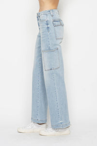 Judy Blue Straight Leg Light Blue Denim Cargo Jeans