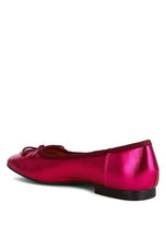 Carregar imagem no visualizador da galeria, Rag Primrose Metallic Pleather Bow Ballerinas
