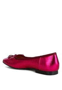 Rag Primrose Metallic Pleather Bow Ballerinas