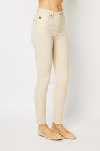 Load image into Gallery viewer, Judy Blue Tummy Control Garment Dyed Bone White Denim Skinny Jeans
