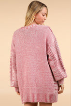 Carregar imagem no visualizador da galeria, VERY J Red Wash Cable Knit Open Front Cardigan
