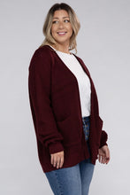 Cargar imagen en el visor de la galería, Zenana Plus Size Open Front Waffle Knit Cardigan
