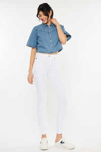 Kancan High Waisted White Denim Skinny Jeans