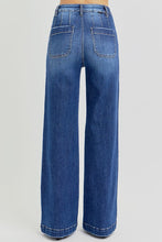 Ladda upp bild till gallerivisning, RISEN High Rise Slanted Pocket Wide Leg Blue Denim Jeans
