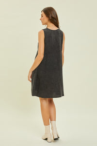 HEYSON Black Textured Mini Dress