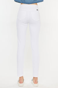 Kancan High Waisted White Denim Skinny Jeans