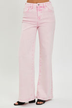 Load image into Gallery viewer, RISEN High Waisted Tummy Control Wide Leg Pink Washed Denim Jeans
