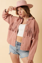 Cargar imagen en el visor de la galería, Mittoshop Pink Fringe Detail Cotton Twill Jacket
