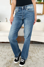 Load image into Gallery viewer, Judy Blue Mid Rise Released Hem Blue Denim Jeans
