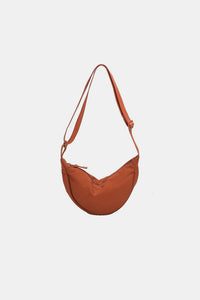 Zenana Solid Color Crescent Crossbody Bag