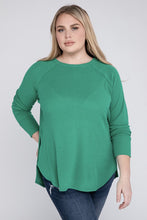 Load image into Gallery viewer, Zenana Plus Size Melange Baby Waffle Long Sleeve Top
