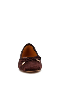 Rag Velvet Bow Ballerina Flats