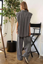 Carregar imagem no visualizador da galeria, Stripe Button Down Shirt and Long Pants Set
