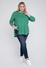 Load image into Gallery viewer, Zenana Plus Size Melange Baby Waffle Long Sleeve Top
