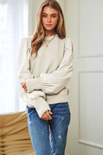 Load image into Gallery viewer, Pearl Embellishments Contrast Sleeves Sweater
