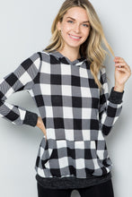 Carregar imagem no visualizador da galeria, Celeste Contrast Plaid Long Sleeve Hoodie
