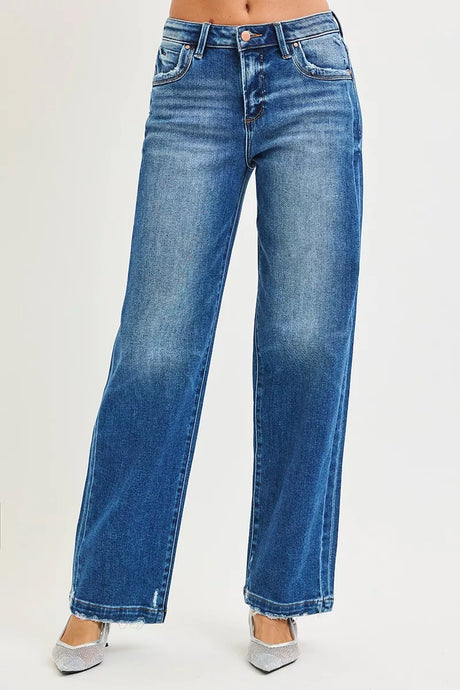 RISEN Pocket Side Seam Detail Slouchy Jeans