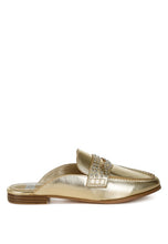 Ladda upp bild till gallerivisning, Rag Gold Adam Lane Stud Detail Metallic Pleather Mules
