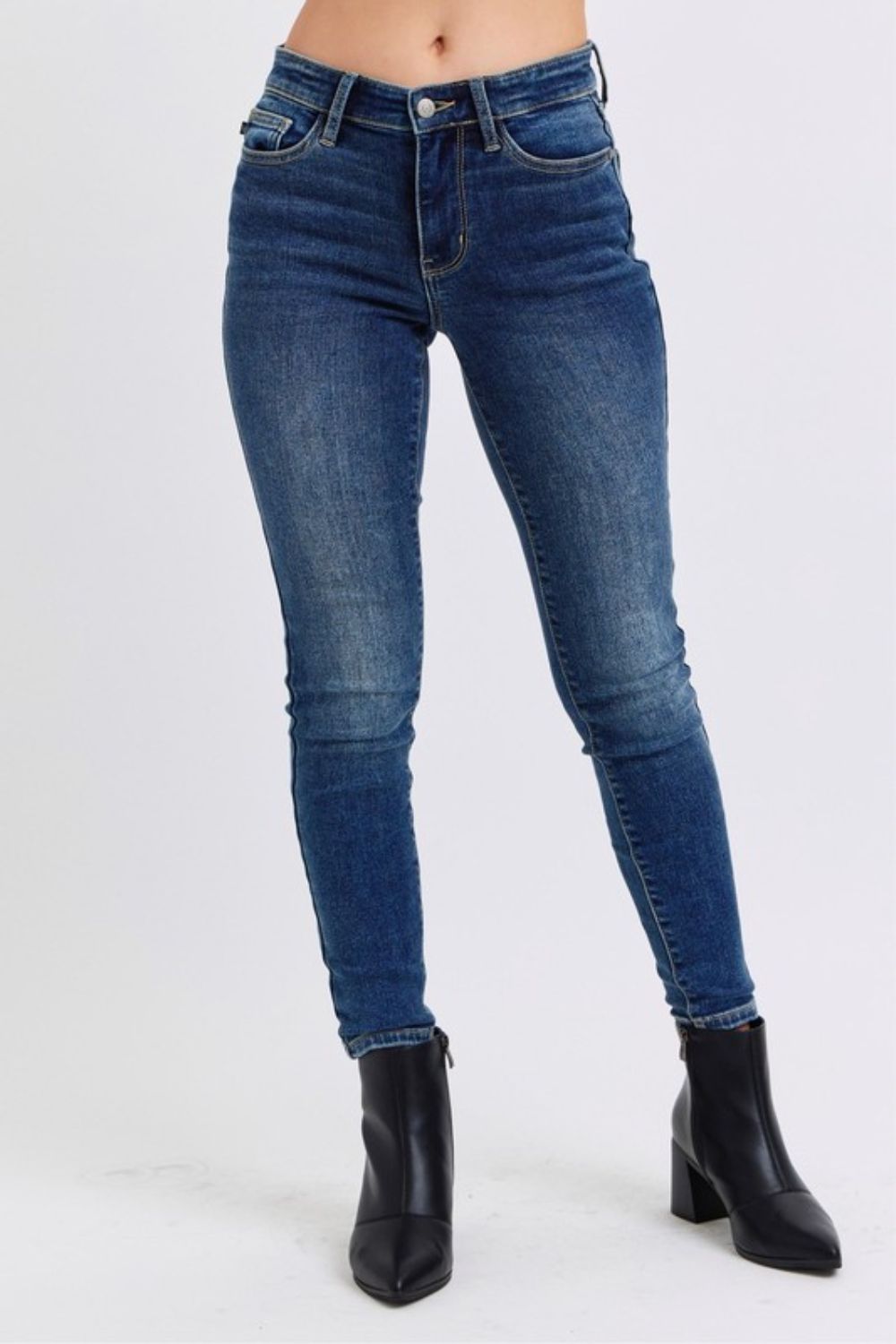 Judy Blue Mid Rise Blue Denim Skinny Jeans