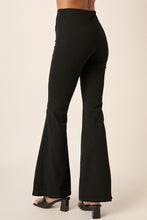 Cargar imagen en el visor de la galería, Mittoshop Black Crepe Knit Elastic Waist Flare Leg Pants
