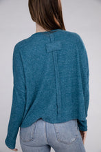 Load image into Gallery viewer, Zenana Seam Detailed Long Dolman Sleeve Cropped Ribbed Knit Top
