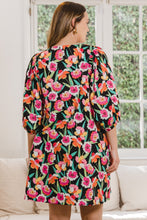 Load image into Gallery viewer, ODDI Floral Puffy Sleeve Mini Dress
