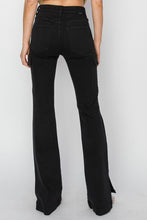 Load image into Gallery viewer, Risen Side Slit Cargo Black Denim Bootcut Jeans
