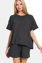 Ladda upp bild till gallerivisning, Zenana Ribbed Knit T-Shirt and Shorts Set
