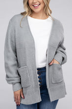 Cargar imagen en el visor de la galería, Zenana Plus Size Open Front Waffle Knit Cardigan
