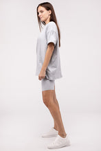 Cargar imagen en el visor de la galería, Zenana Cotton Blend Top &amp; Biker Shorts Loungewear Set
