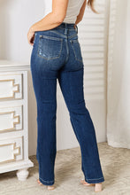 Carregar imagem no visualizador da galeria, Judy Blue Mid Rise Hand Sand &amp; Destroy Blue Denim Bootcut Jeans
