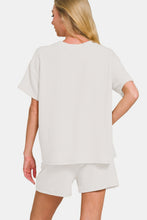 Cargar imagen en el visor de la galería, Zenana Rib Short Sleeve T-Shirt and Shorts Loungewear Set
