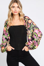 Ladda upp bild till gallerivisning, ODDI Floral Balloon Sleeve Top
