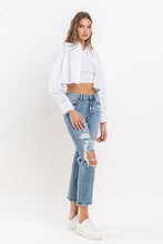 Load image into Gallery viewer, Lovervet by Flying Monkey Destroyed Cropped Straight Leg Blue Denim Jeans
