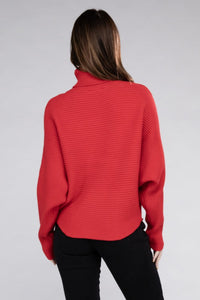 Zenana Dolman Sleeve Turtleneck Sweater