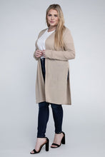 Load image into Gallery viewer, Ambiance Plus Size Side Slit Longline Cardigan
