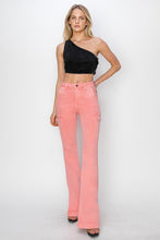 Load image into Gallery viewer, RISEN Pink Side Slit Cargo Bootcut Jeans
