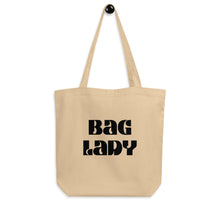 Carica l'immagine nel visualizzatore di Gallery, Bag Lady organic cotton tote bag featuring sculptural retro lettering by Little Yellow Bungalow

