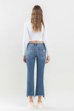 Load image into Gallery viewer, Lovervet Mid Rise Distressed Chewed Frayed Raw Hem Blue Denim Jeans
