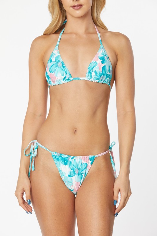 Mermaid Swimwear Multicolor Floral Two Piece Bikini Set