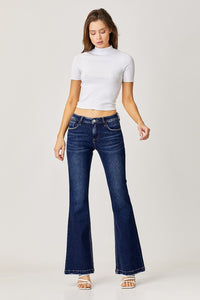 RISEN Low Rise Blue Denim Flared Leg Jeans