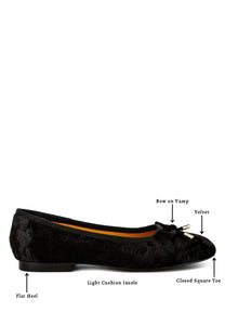 Rag Velvet Bow Ballerina Flats