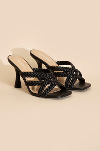 Fortune Dynamic Kellan Double Cross Braided Mule Heels